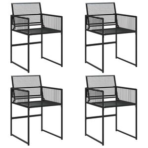 vidaXL Garden Chairs 4 pcs Black Poly Rattan