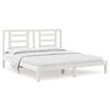 vidaXL Bed Frame without Mattress White 180x200 cm Super King Solid Wood