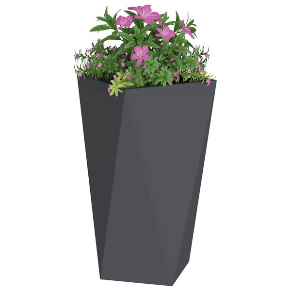 vidaXL Planter 2 pcs Anthracite 40 x 40 x 75 cm Steel