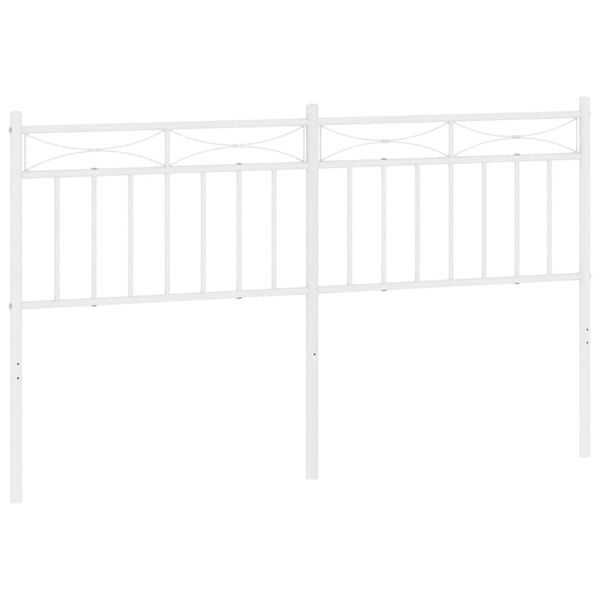 vidaXL Metal Replace Headboard White 150 cm