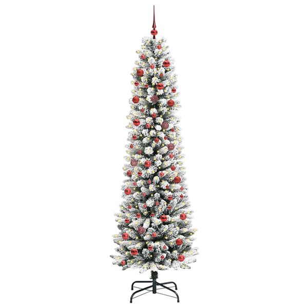 vidaXL Artificial Christmas Tree with 300 LEDs with Stand White 210 cm
