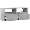 vidaXL TV Wall Cabinet with LED Lights Concrete Grey 100x31x45 cm