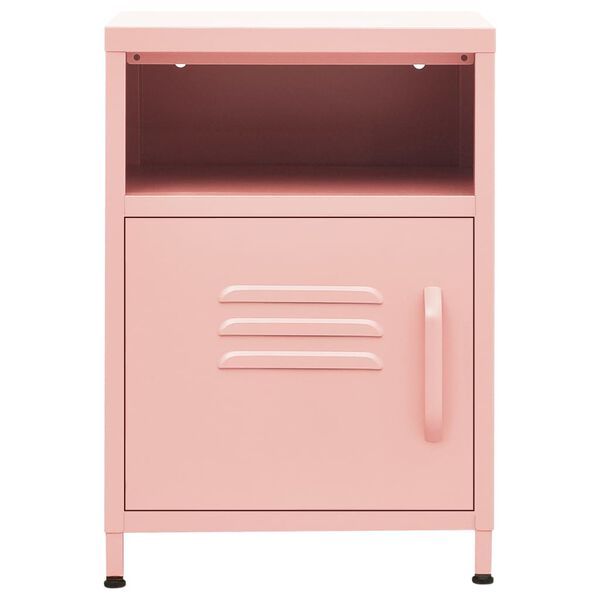 vidaXL Nightstands 2 pcs Pink 35x35x51 cm Steel