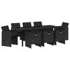 vidaXL Garden Dining Set 9 pcs Black Poly Rattan