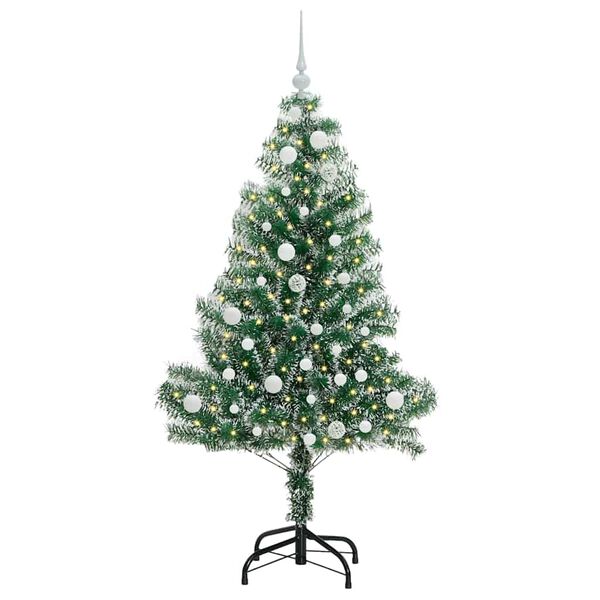 vidaXL Artificial Christmas Tree Snow Flocked with LED Light 150 cm