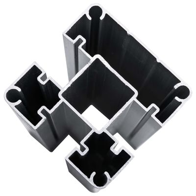 vidaXL WPC Fence Set 5 Square + 1 Slanted 965x186 cm Grey