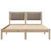 vidaXL Bed Frame with Headboard Taupe 140 x 190 cm Solid Pine Wood
