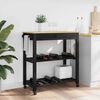 vidaXL Kitchen Trolley Plain Black 88.5 x 40 x 84 cm