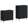 vidaXL 2 Piece Bathroom Cabinet Set BREDA Black Engineered Wood