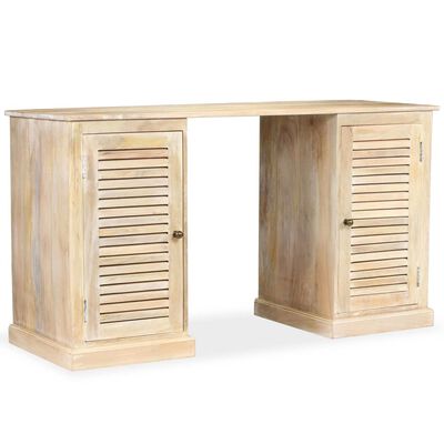 vidaXL Pedestal Writing Desk Solid Mango Wood 140x50x77 cm