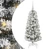 vidaXL Artificial Hinged Christmas Tree Green and White 120 cm