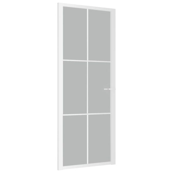 vidaXL Interior Door 83x201.5 cm White Matt Glass and Aluminium