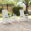 vidaXL Garden Rocking Chair 3 pcs White 38 x 38 x 46cm Plastic