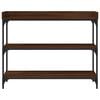vidaXL Console Table with Shelves Brown Oak 100x30x80 cm