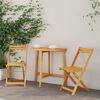 vidaXL Bistro Set Folding 3 pcs Oil Natural Solid Acacia Wood
