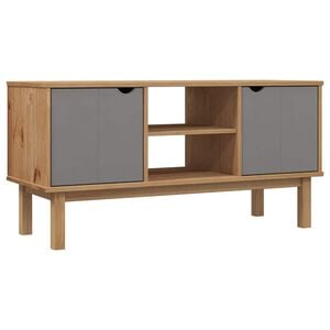 vidaXL TV Cabinet | Brown and grey | Solid pinewood, engineered wood