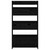 vidaXL Wall Planter 3-Tier 60x18.5x110 cm Black Solid Wood Pine