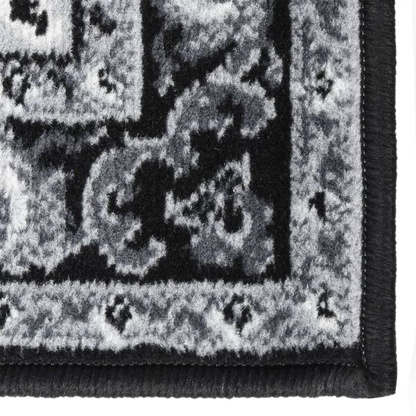 vidaXL Runner Rug BCF Black 100x350 cm