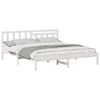 vidaXL Bed Frame with Headboard White 200 x 200 cm Solid Pine Wood