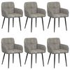 vidaXL Dining Chairs 6 pcs Faux Suede Leather Light Grey