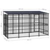 vidaXL Outdoor Dog Kennel with Roof Steel 7.37 m&sup2;