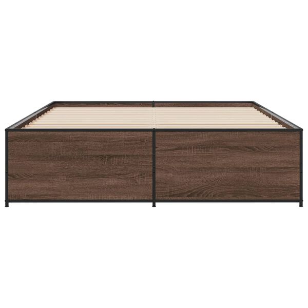 vidaXL Bed Frame without Mattress Brown Oak 150x200 cm King Size