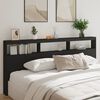 vidaXL Headboard Cabinet with LED Black 220x17x102 cm