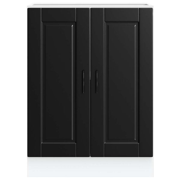 vidaXL Kitchen Base Cabinet Porto Black Engineered Wood