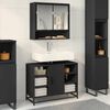 vidaXL Bathroom Sink Cabinet Black 80x33x60 cm Engineered Wood