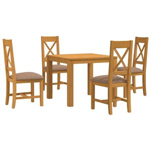 vidaXL Dining Set 5 pcs Grey Solid Oak Wood