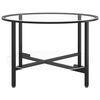 vidaXL Tea Table Black and Transparent 70 cm Tempered Glass