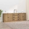 vidaXL Sideboards with Drawer 3 pcs Artisan Oak 70 x 35.5 x 67.5 cm