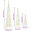 vidaXL Christmas Tree 3 pcs Warm white 20 x 20 x 80 cm PET