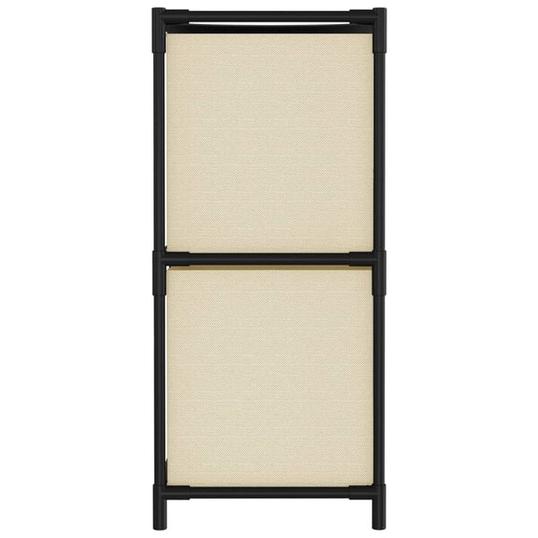 vidaXL Storage Cabinet with 4 Fabric Baskets Cream 63x30x71 cm Steel