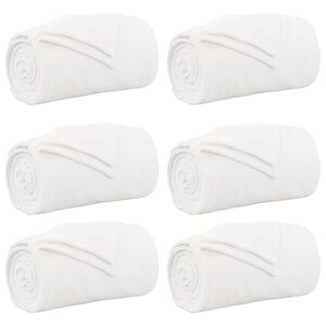 vidaXL Throw Blankets 6 pcs White 240 x 270 cm 10.11 kg Fleece