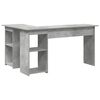 vidaXL Desk with Shelf Concrete Grey 142 x 102 x 73 cm Engineered Wood