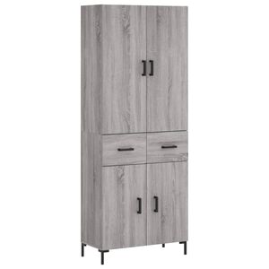 vidaXL Highboard Grey Sonoma 69.5x34x180 cm Engineered Wood