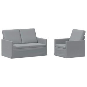 vidaXL Sofa Set 2 pcs Light Grey Fabric