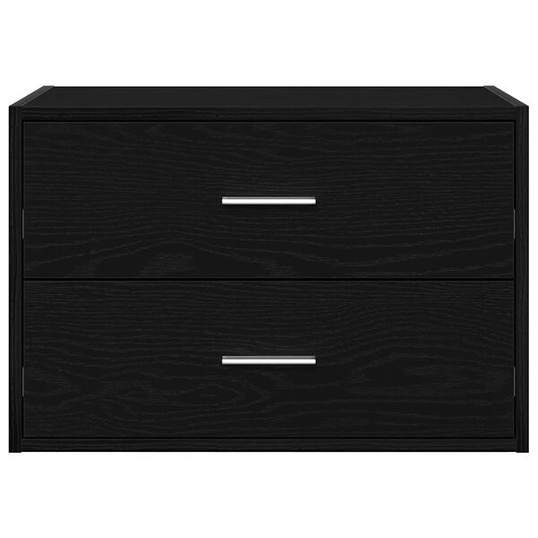 vidaXL Cabinet with 2 Drawers Black Oak 60x31x40 cm Engineered Wood