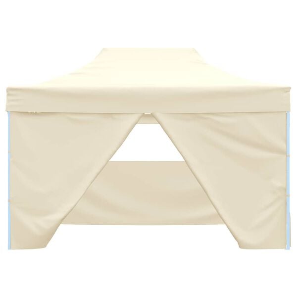 vidaXL Professional Folding Party Tent with 4 Sidewalls 3x4 m Steel Cream
