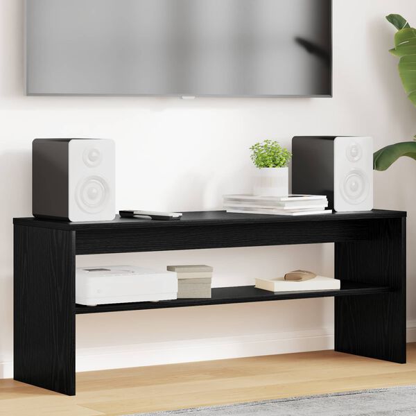 vidaXL TV Cabinet Black Oak 100 x 30 x 40 cm Engineered Wood