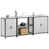 vidaXL Kitchen Storage Set with Shelf 3 pcs Silver Galvanised Steel