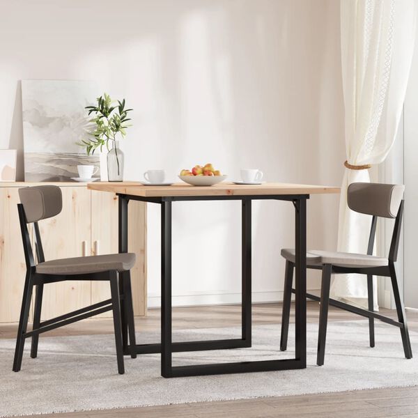vidaXL Dining Table O-Frame 80x80x75.5 cm Solid Wood Pine and Steel