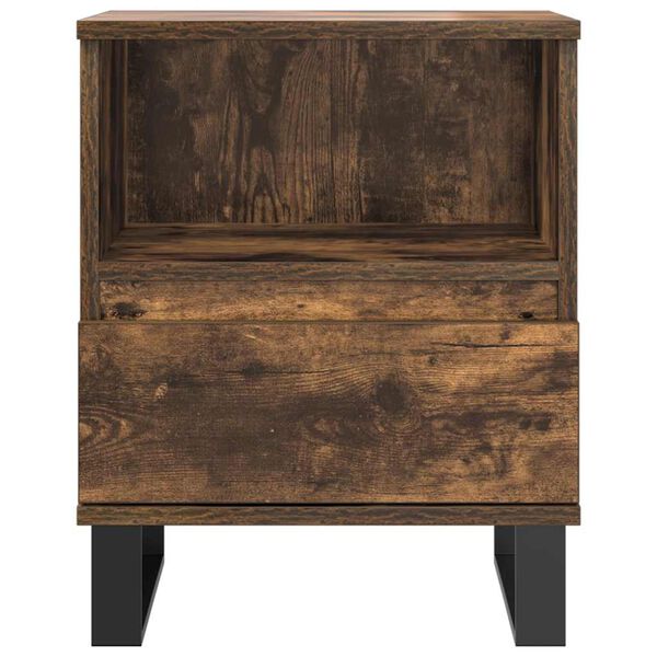 vidaXL Bedside Cabinet Smoked Oak 40x35x50 cm Engineered Wood