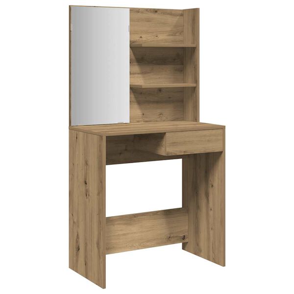 vidaXL Dressing Table with Mirror Artisan Oak 74.5x40x141 cm