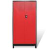 vidaXL Tool Cabinet with Tool Chest Steel 90x40x180 cm Red and Black