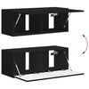 vidaXL TV Cabinet Set Wall-mounted 4 pcs Black Engineered Wood