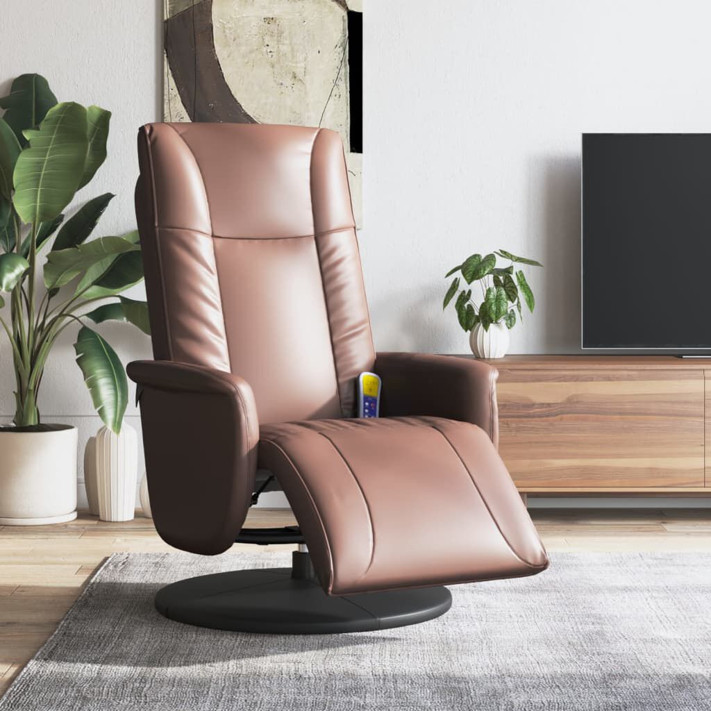 Brown leather online massage chair