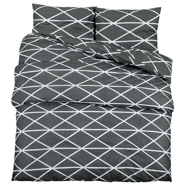 vidaXL Duvet Cover Set Grey 260x240 cm Cotton