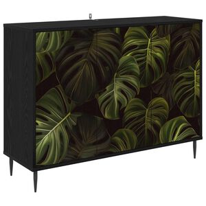 vidaXL Sideboard ELBURG Black Oak 102 x 33 x 76 cm Engineered Wood